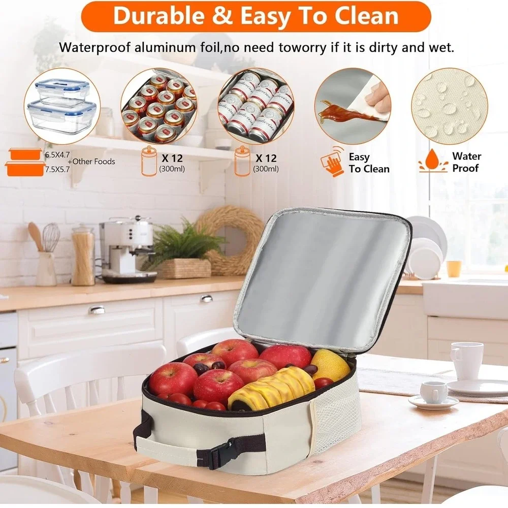 Lunch Bag Insulated For Men/Women Adults - white